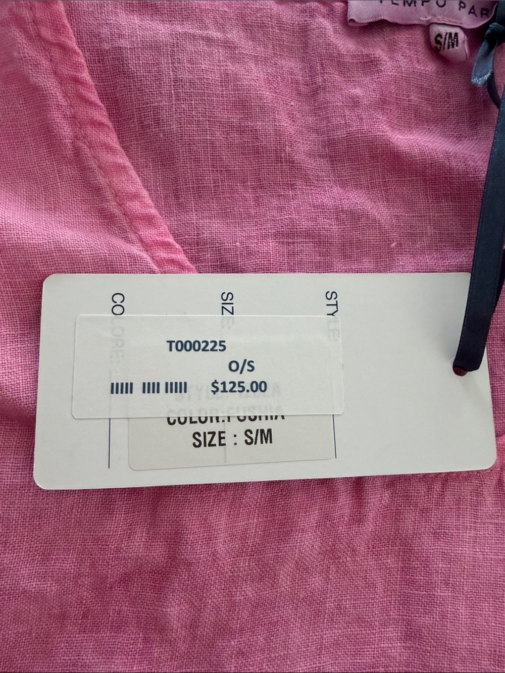 Tempo Paris Pink Linen Top. Size: S/M. NWT.